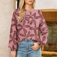 thumbnail image 6 of Women's Floral Print Sweatshirt 2025 Fall Long Sleeve Loose Crewneck Pullovers Stylish Workout Casual Tee Tops, 6 of 8