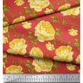 thumbnail image 3 of Soimoi Tissu Poly Georgette Feuilles & Roses Imprimé Tissu d'Artisanat au Mètre 52 Pouces de Large, 3 of 3