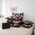 thumbnail image 6 of jejeloiu Cartoon Ghost Bedding Comforter Set 7 Pieces,Halloween Spooky Pumpkin Full Bedding Set,Rustic Colorful Flower Fitted Sheet Flat Sheet For Children,Ultra Soft Home Decor Reversible, 6 of 8