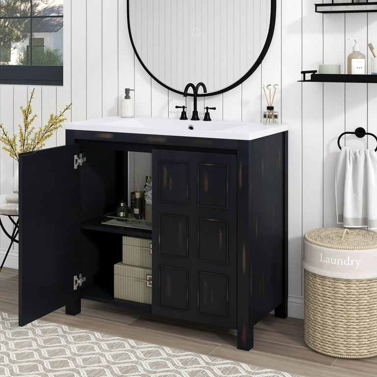 36 Bathroom Vanity Organizer with Sink, Combo Cabinet Set