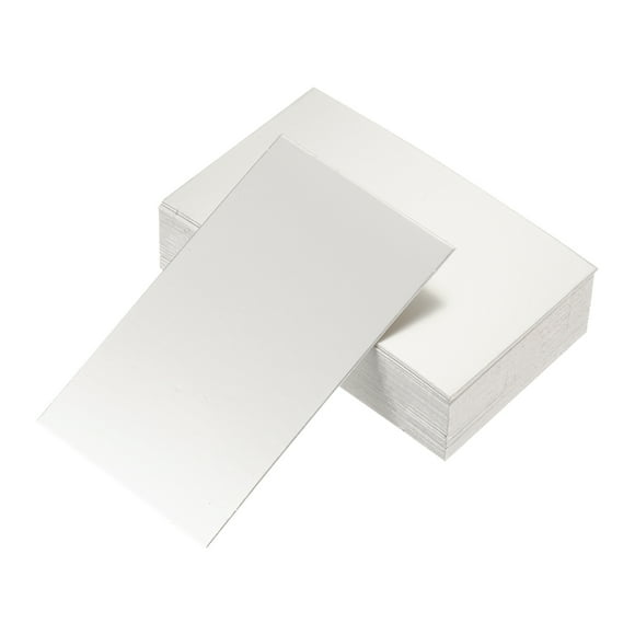 Uxcell 50 Business Card Stock 3.5" x 2" Blank Business Cards for Laser Printer Small Message Card Graffiti Scrapbooking DIY Thanks Cards, Silver
