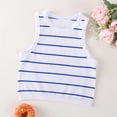 thumbnail image 2 of Bxsruta Women's Ribbed Striped Crop Tank Top Sleeveless Crew Neck Casual Workout Top, 2 of 7