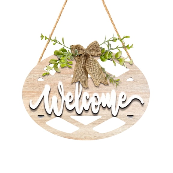 Garden Welcome Sign Circular Door Hanger Unique Décor Warm Greeting Homeowners Front Door Decorative Hanging Art
