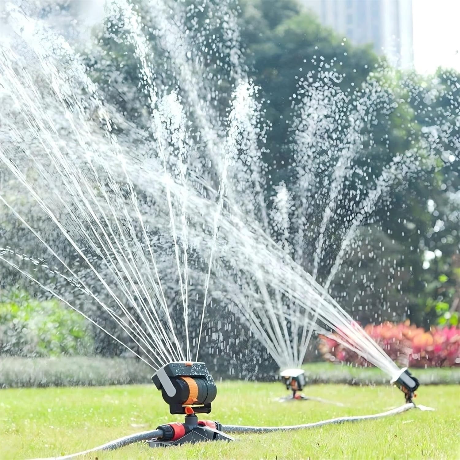 16-Hole Automatic Oscillating Sprinkler | Garden Water Sprayer for Lawn, Yard & Plant Irrigation (Adjustable Coverage)(Type-C)