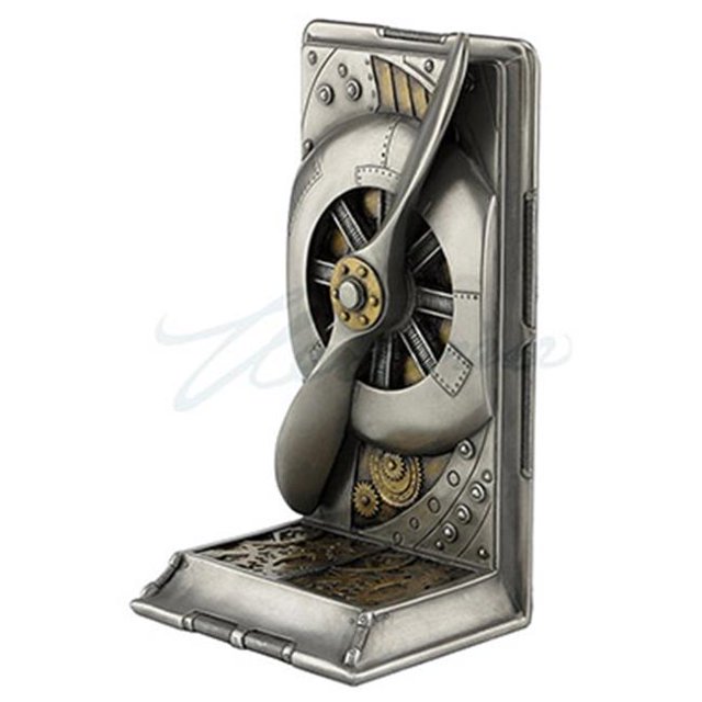 Veronese Design WU76535A8 Plane Propeller Single Bookend - Brass