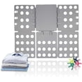 thumbnail image 4 of Tabla para doblar camisas plegable, tabla para doblar ropa sin esfuerzo para ahorrar espacio en el armario, carpetas de lavandería portátiles de lino gris para varios tipos de prendas (bisagras, 4 of 4