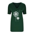 thumbnail image 3 of Birdeem T-Shirt Décontracté pour Femmes à Imprimé, Col en V, Manches Courtes, Coupe Ample, 3 of 8