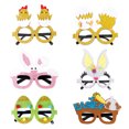 thumbnail image 1 of Naiovety Marco de gafas con purpurina para fiesta de Pascua, 6 uds., huevo de dibujos animados para niños, decoraciones decorativas para Kits de decoración para fiestas, 1 of 6