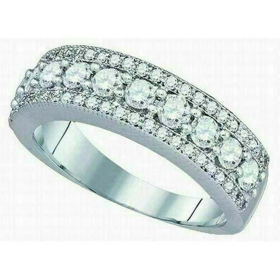 1.03 Ct Round Cut Diamond Round Wedding Anniversary Ring Band 14k White Gold