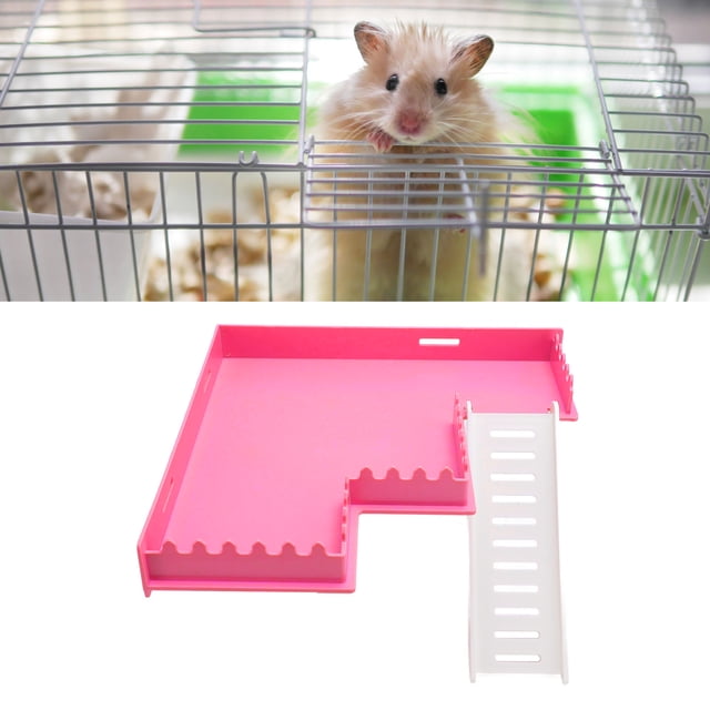 Hamster Platform, Safe Exercise Toy, Plastic Hamster Standing Platform with Ladder, Widely Applicable for Guinea Pig, Chinchilla Cage