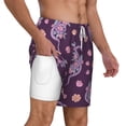 thumbnail image 3 of Balery Snake And Flower Mens Swim Trunks Swim Shorts for Men Quick Dry Inseam Beach Shorts with Compression Liner Pocket-XX-Large, 3 of 9