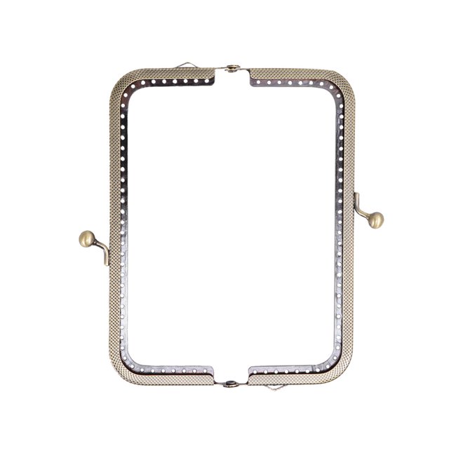 15cm Retro Square Iron Purse Frame Coin Bag Decorative Beads Embossed Flower Kiss Clasp Lock for Bag Making DIY Craft Handmade