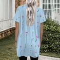 thumbnail image 5 of TQWQT Women's Plus Size Long Tunic Tops to Wear with Leggings Long Shirts Short Sleeve V-Neck T Shirts Oversized Ethnic Floral Print Long Tops, 5 of 5