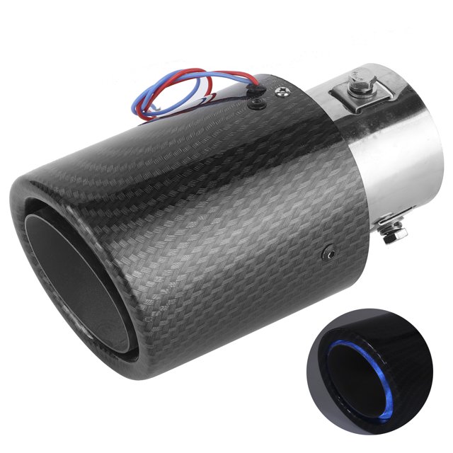 Puntas de escape de Acero inoxidable ANGGREK estilo Fibra de carbono negro entrada 63 mm salida 92 mm