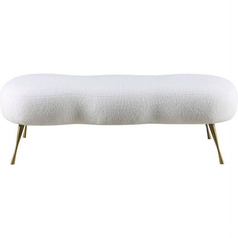Meridian Furniture Nube Faux Sheepskin Fur Bench Meridian Furniture Nube Faux Sheepskin Fur Bench