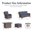 thumbnail image 6 of LayinSun 10 Piece Wicker Outdoor Furniture Set with 6-inch Comfy Cushions, High Back Patio Furniture Set with Swivel Rocking Chairs and Fire Pit Table, 6 of 10