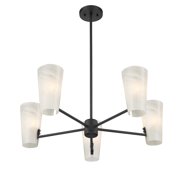 Meridian M100130MBK 5-Light Chandelier in Matte Black