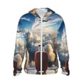 thumbnail image 1 of Balery Sunset Airplane Travel View Sudadera ligera de manga larga con capucha y protección solar UPF 50+ para hombre y mujer, ideal para pesca y running-3X-Large, 1 of 7
