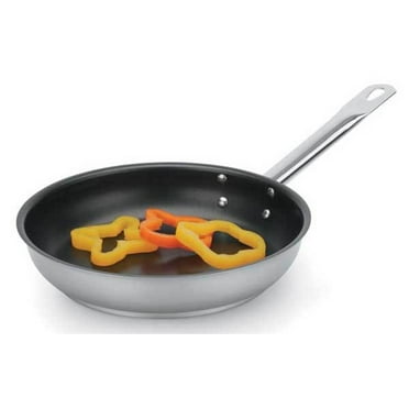 VOLLRATH N3812 Stainless Steel Fry Pan, 12-1/2 In Dia.
