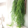 thumbnail image 3 of 2 piezas de enredadera de helecho verde artificial, hiedra falsa, enredadera de flores colgantes, agujas de pino, planta de pared de plástico resistente a los rayos UV simulada, 3 of 5