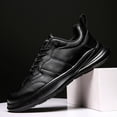 thumbnail image 5 of Xfvqtps Mens Sneakers Lace Up Lightweight Breathable Outdoor Running Walking PU Shoes Fashion Sports Shoes Casual Sneakers Cotton Shoes Black, 5 of 7