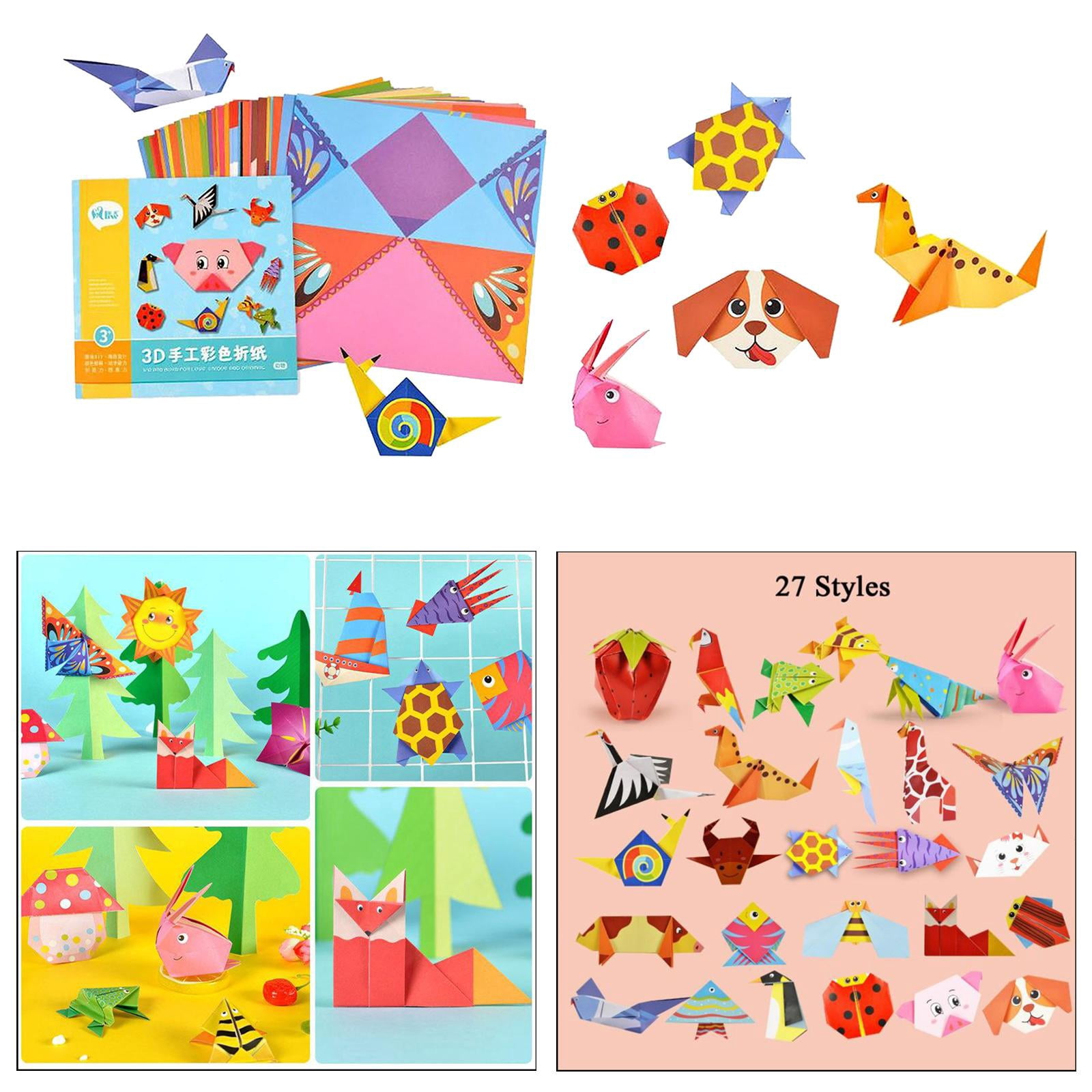 Milageto 2x 54Sheet Origami Paper DIY Paper Early Learning Education Toys for Beginners Children Animal