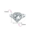 thumbnail image 4 of Bling Jewelry Womens Romantic 3CT Heart Shape CZ Halo Engagement Ring in Sterling Silver Split Band, 4 of 5