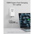 thumbnail image 2 of Cargador de pared rápido USB-C plano de 3 puertos y 100 W Nekmit, 2 of 7