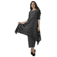 thumbnail image 1 of Moomaya Asymmetric Kurti With Pant Set Women Printed Chanderi Partywear Clothing, 1 of 6