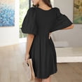 thumbnail image 5 of Finelylove Black Dress For Funeral Summer Dresses A-line Short Short Sleeve Solid Black S, 5 of 8