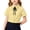 05-Yellow, variant on Diufon Shirts for Girls Summer Short Sleeve Stripes Button Down Lapel Shirt Casual Cotton Linen Blouse