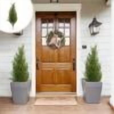Artificial Cedar Topiary, Potted Faux Shrub, Outdoor Greenery Accent, Looks Vibrantly Real and Requires Zero Maintenance for room Corners, front Doorways, and balcony Spaces.