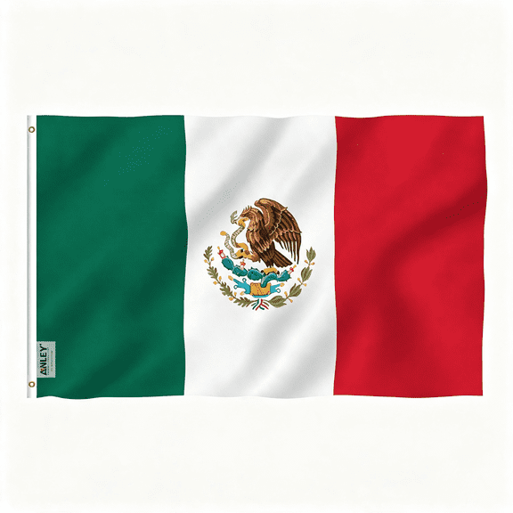 AUQ 3X5 Foot Mexico Flag - Vivid Color and Fade Proof - Canvas Header and Double Stitched - Mexican Mx National Flags Polyester with Brass Grommets 3 X 5 Ft