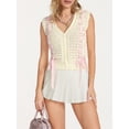 thumbnail image 3 of Biezeib Women's Knitted Tank Tops Sleeveless V Neck Cross Tie-up Front Button Down Slim Fit Vest Tops, 3 of 6