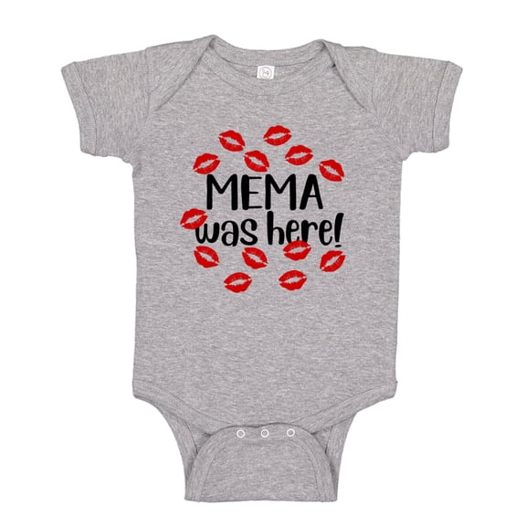 Mema Was Here Baby Bodysuit One Piece NB Athletic Heather