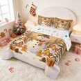 thumbnail image 3 of Manfei Snowman Full Size Comforter Sets Snow Bedding Comforter Set, Yellow Green 3-Pieces 1 Comforter and 2 Pillowcases, Xmas Reversible, 3 of 6
