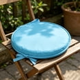 thumbnail image 4 of 12 Inch Round Outdoor Cushions for Patio Furniture - Thick Waterproof & Fade-Resistant Chair Cushion with Ties, Non-Slip Circle Seat Pads for Kitchen Dining Chairs, Light Blue, 4 of 5