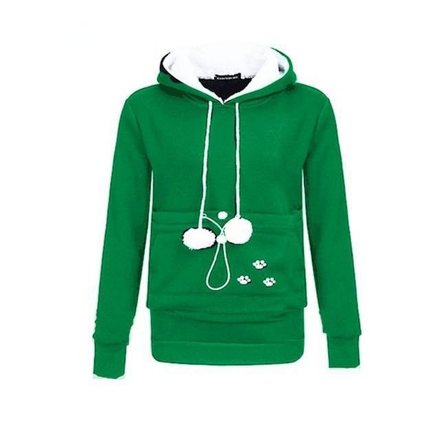 Chandails à Capuchon pour Amoureux des Chats (Vert, 3TG)