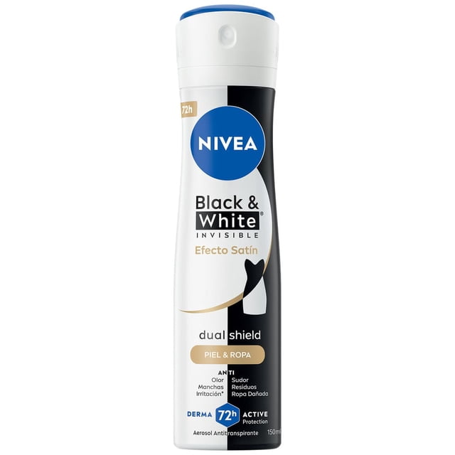 Antitranspirante NIVEA Black & White invisible black & white efecto satín spray 150 ml