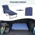 thumbnail image 5 of MRUAKA Outdoor Folding Chaise Lounge Chair, Heavy-Duty Portable Sun Lounger with 4 Adjustable Positions & Removable Pillow, Patio Beach Chair for Backyard, Poolside, Camping,Navy, 5 of 8