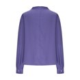 thumbnail image 5 of Trendsetting Women's Apparel Fashion Plus Size 2024 Women's Winter Solid Color New Elegant Shirt Long Sleeved Chiffon Semi High Neck Pullover Top, 5 of 8