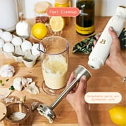 Beautiful Cordless Immersion Blender with Chopper, Whisk & Measuring Cup, White Icing by Drew Barrymore