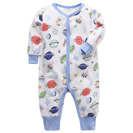 

Yubatuo Toddler Infant Baby Boys Girls Romper Sleep And Play Pajamas One-peice Romper Blue S/3M