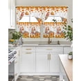 thumbnail image 4 of Orange Gnomes Fall Swag Curtains for Living Room/Bedroom Windows, Thanksgiving Pumpkin Maple Leaves Kitchen Curtains and Valances Set 36 Inch Length, Light Filtering Swags Valance Curtain Panels, 4 of 5