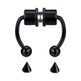 thumbnail image 1 of Aro Nariz Herradura Aro C Clip Anillos Septum Aro Piercing Falso (Negro), 1 of 10