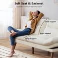 thumbnail image 5 of Futon Sofa Bed, 4 in 1 Convertible Sofa with Adjustable Backrest, 71" Teddy Plush Fabric Loveseat Sleeper Couch for Living Room, Apartment, Office, Beige, 5 of 5