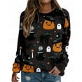 thumbnail image 3 of Sudadera con capucha divertida de Halloween para mujer, de cuello redondo Sudadera con capucha, suéter de calabaza, abrigos para niña, ropa de otoño, 3 of 3