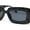All Black, variant on Womens Dimensional Stripe Bevel Thick Rectangle Mod Fashion Sunglasses All Black