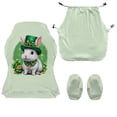 thumbnail image 4 of SCRAWLGOD St. Patrick's Day Shamrock Bunny Coin Print Light Green Print Gaming Chair Ccover with Armrest Cover, Brethable Computer Chair Cover Non Slip Desk Chair Seat Protector with Elastic Band, 4 of 7