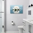thumbnail image 4 of Zen Canvas Wall Art White Lotus Flower Bloom in Water Picture Prints Teal Blue Artwork Bathroom Decor Framed for Yoga Spa Meditation Room (Zen-3, 12"x18"), 4 of 6